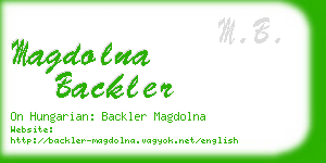 magdolna backler business card